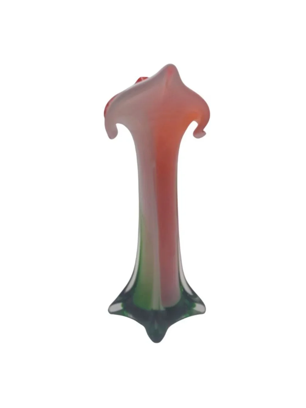 Calla Lily Art Glass Vase Floral Jack In The Pulpit Hand Blown Murano Style Vtg